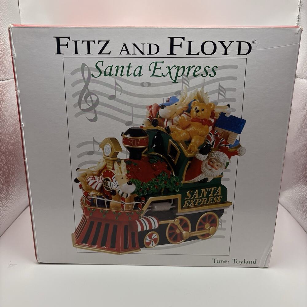 Fitz & Floyd Christmas Musical Santa Express Plays “Toyland” Perfect Condition